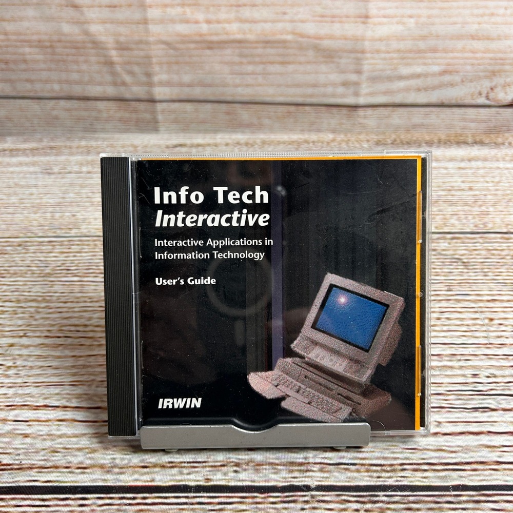 Info Tech Interactive Windows CD-ROM 1995 Irwin Educational Software Vintage IT